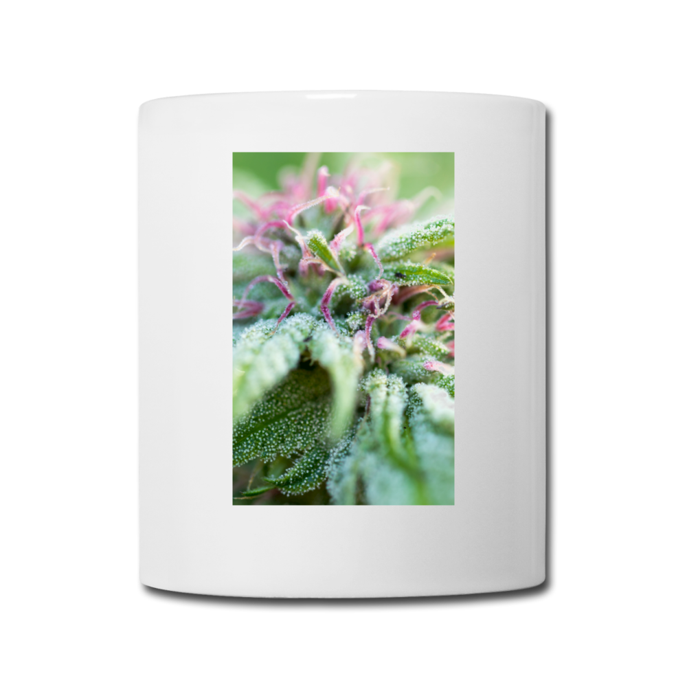 Blooming With Purple Cannabis Mug - white