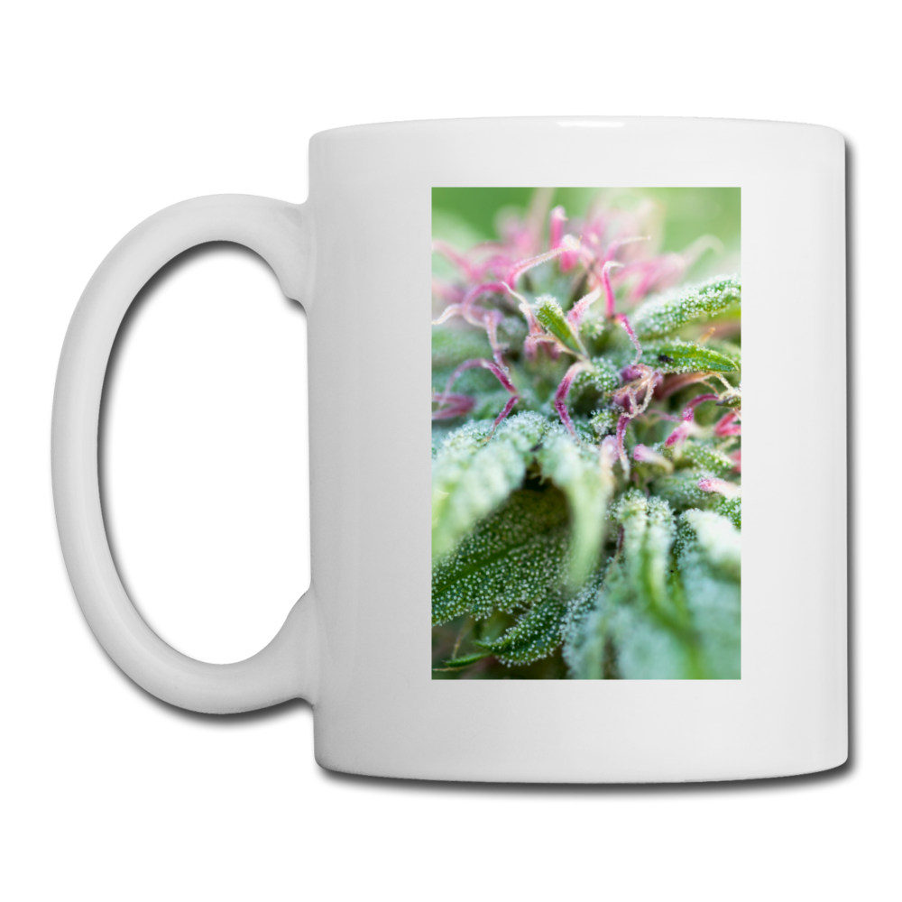 Blooming With Purple Cannabis Mug - white