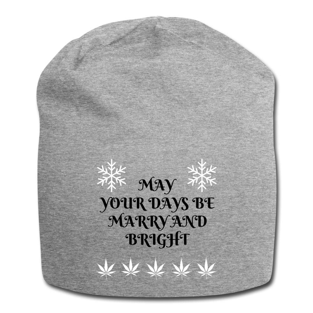 Cannabis Holiday Beanie - heather gray