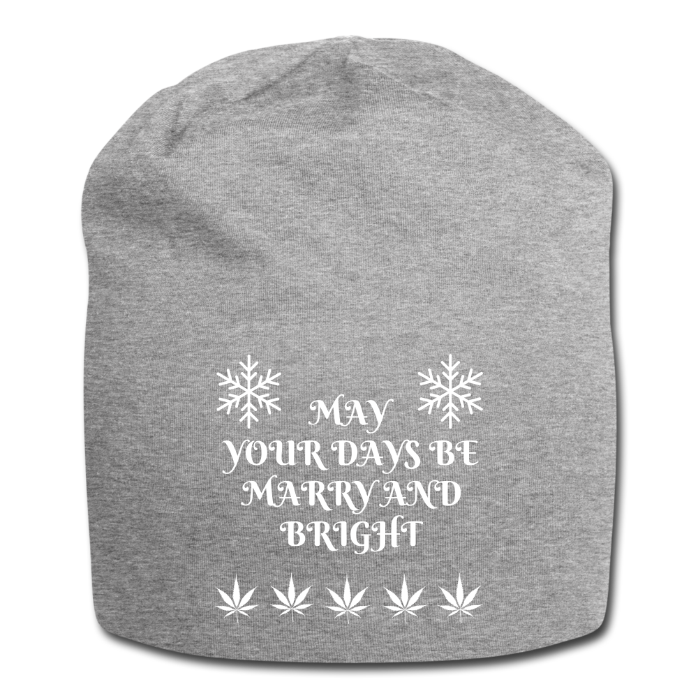 Cannabis Holiday Jersey Beanie - heather gray