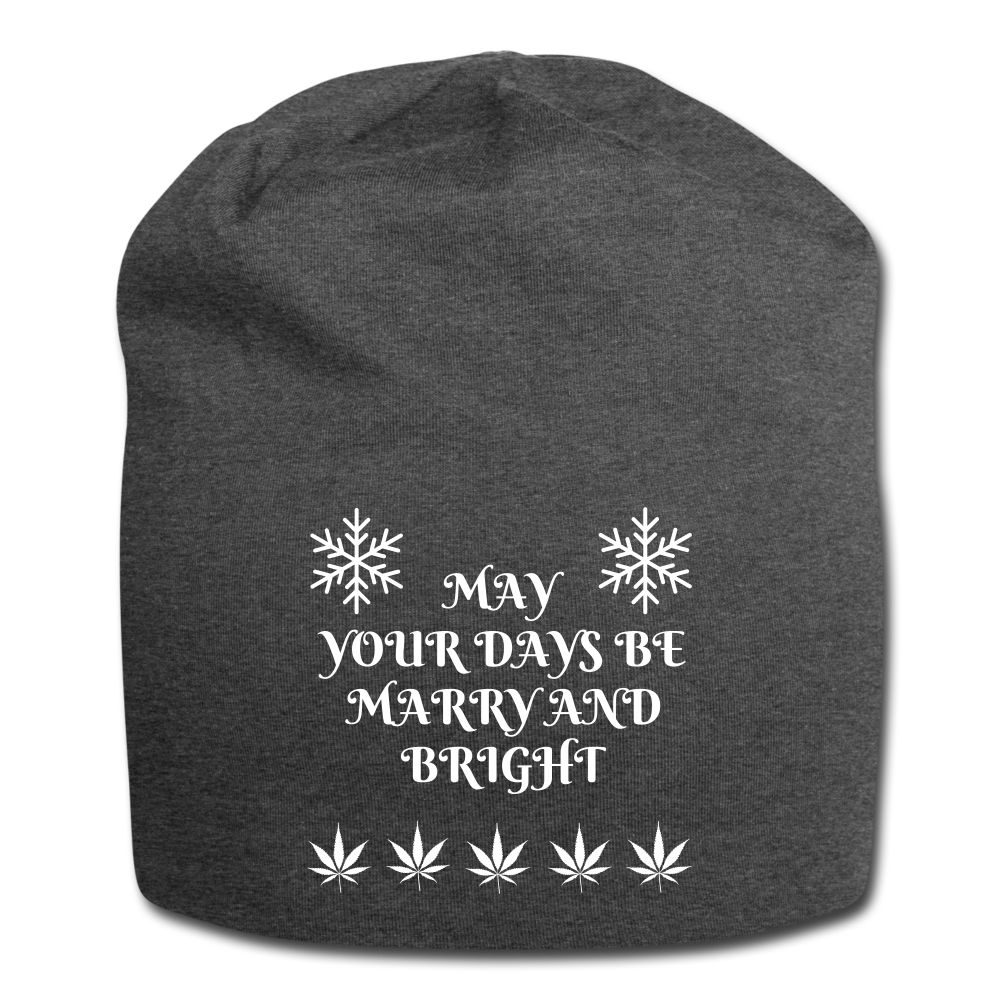 Cannabis Holiday Jersey Beanie - charcoal gray