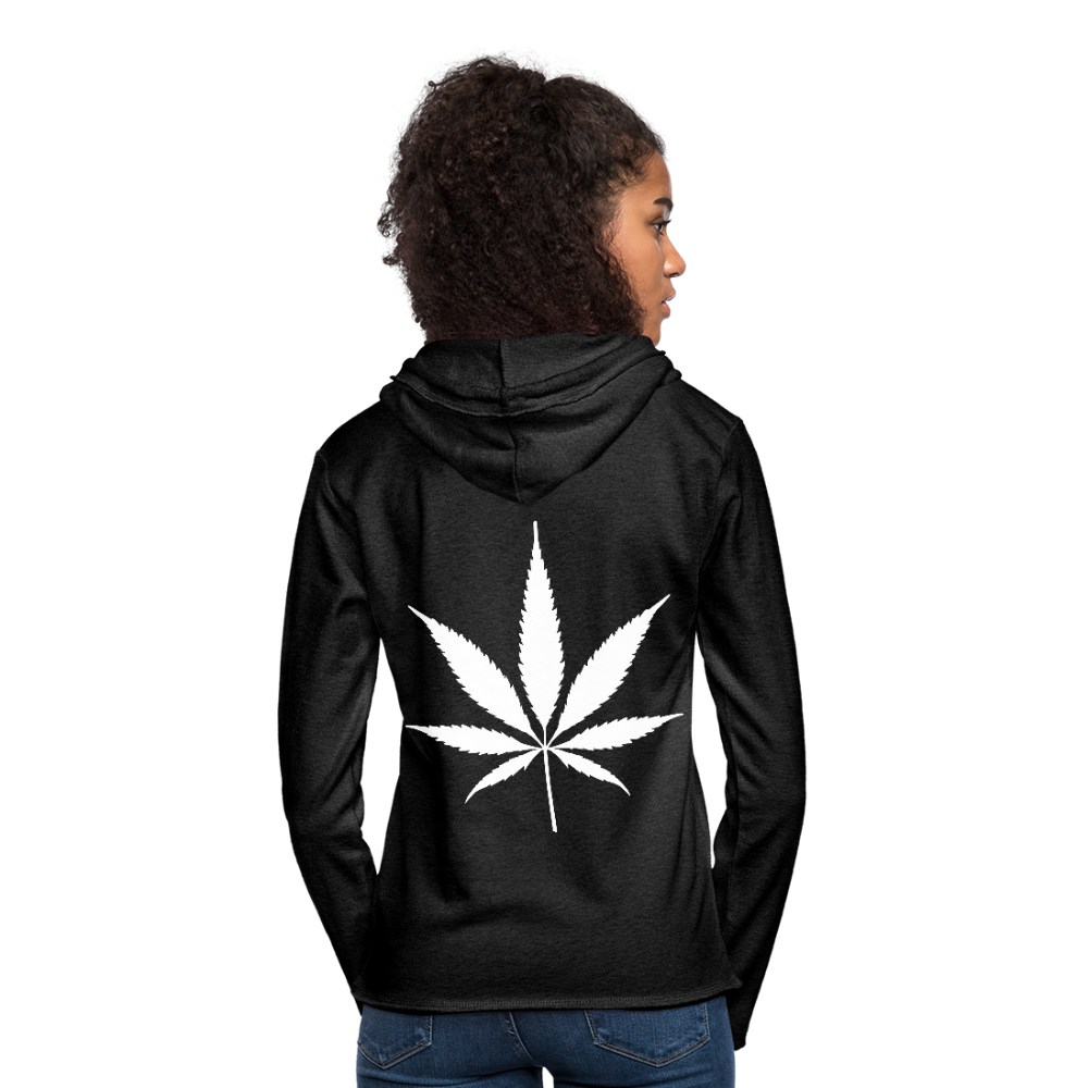 Cannabis Lightweight Terry Hoodie - charcoal gray