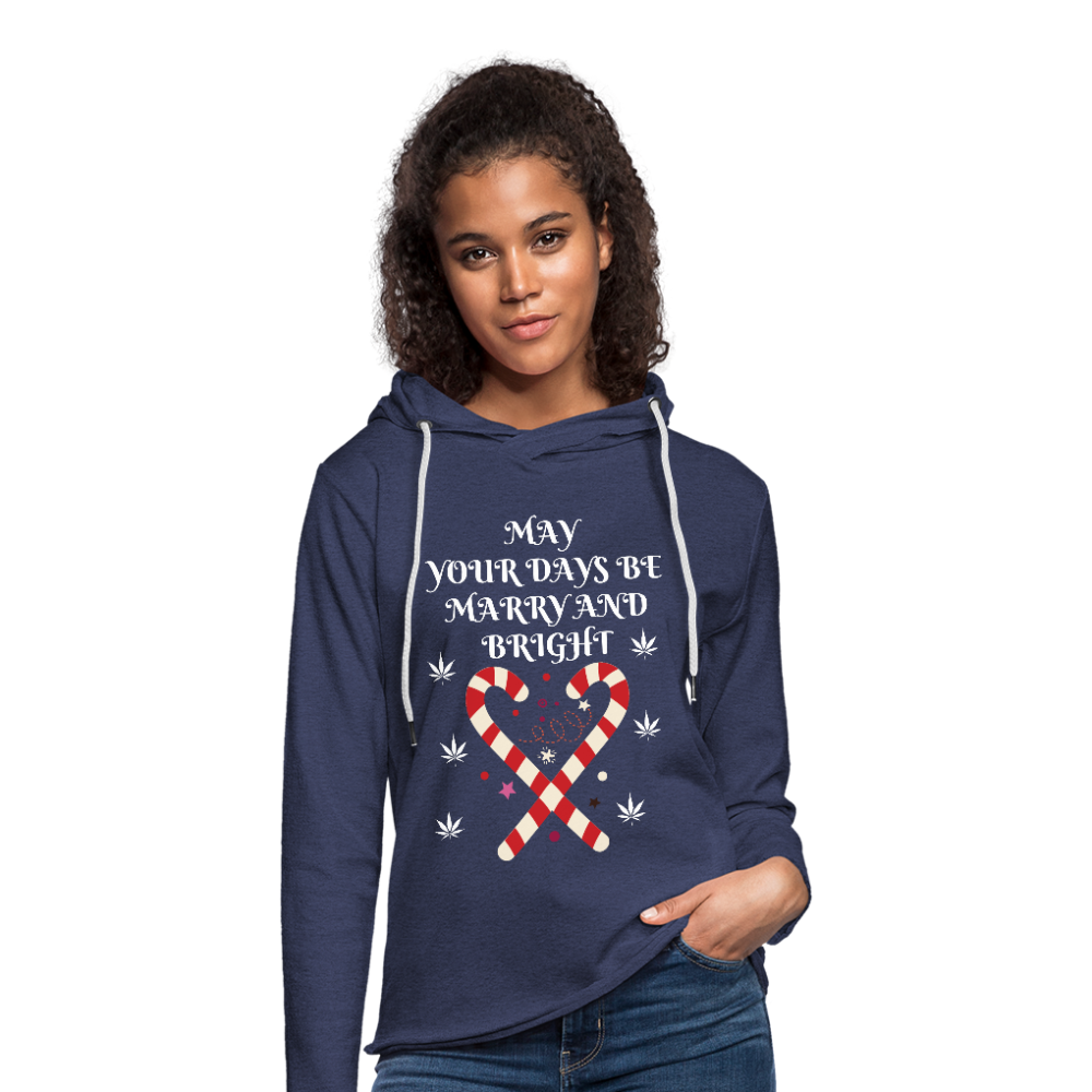 Unisex Lightweight Terry Hoodie - heather navy