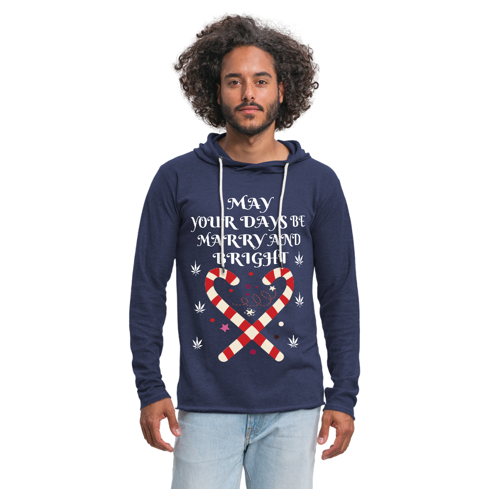 Unisex Lightweight Terry Hoodie - heather navy
