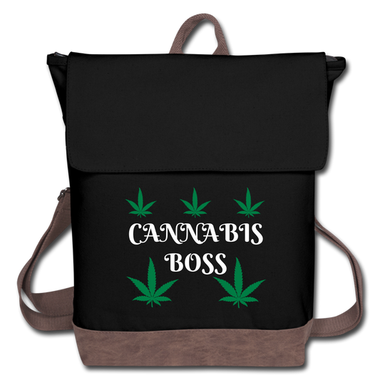 Cannabis Boss Canvas Backpack - black/brown
