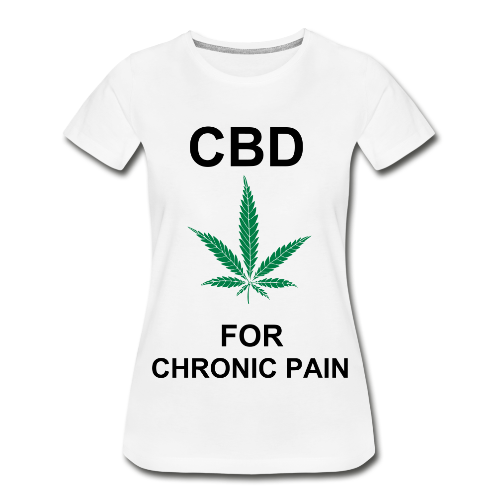 CBD For Chronic Pain Ladies Organic T-Shirt - white