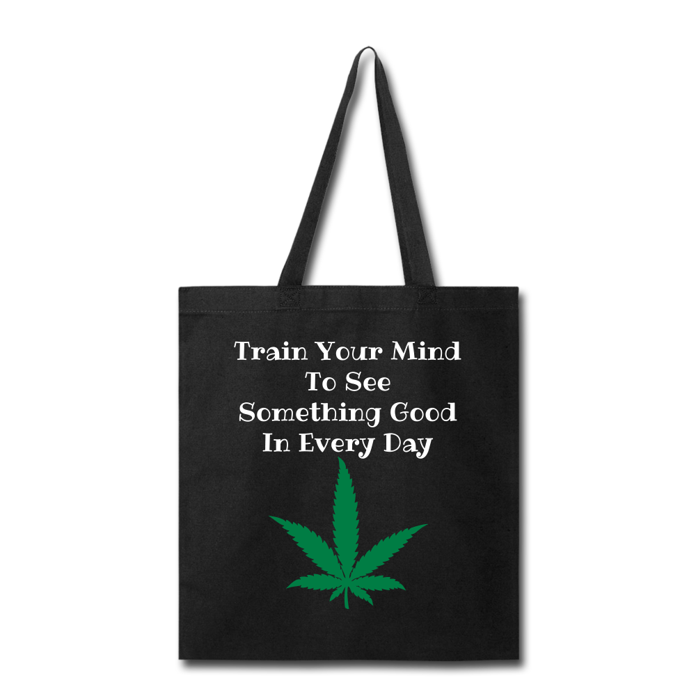 Train Your Mind Tote Bag - black