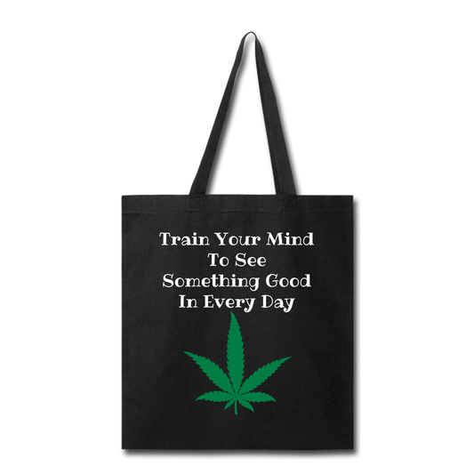 Train Your Mind Tote Bag - black