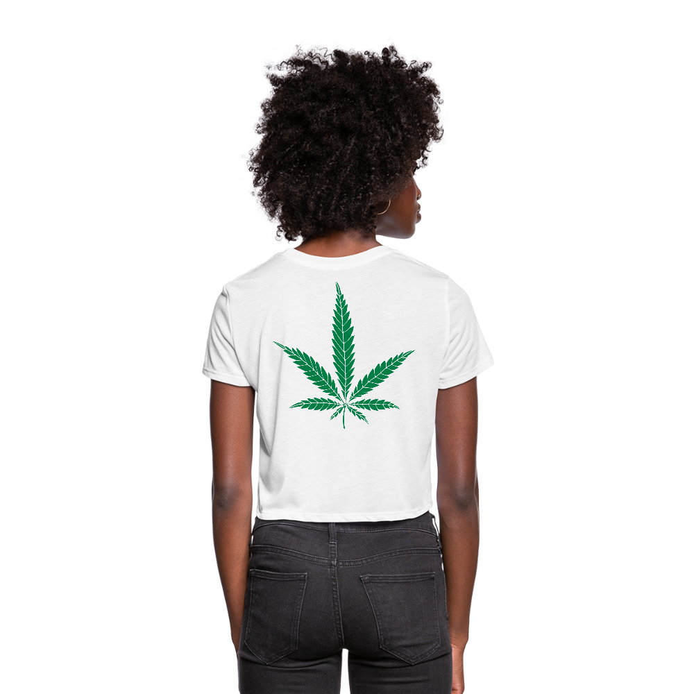 Mind Body Spirit Ladies Cropped T-Shirt - white