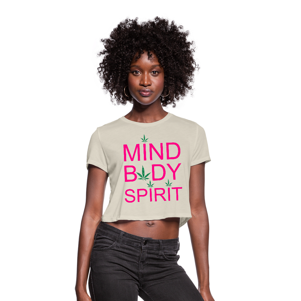 Mind Body Spirit Ladies Cropped T-Shirt - dust