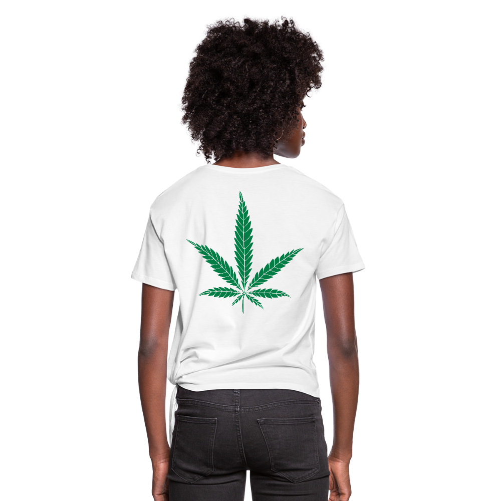 Mind Body Spirit Ladies Knotted T-Shirt - white