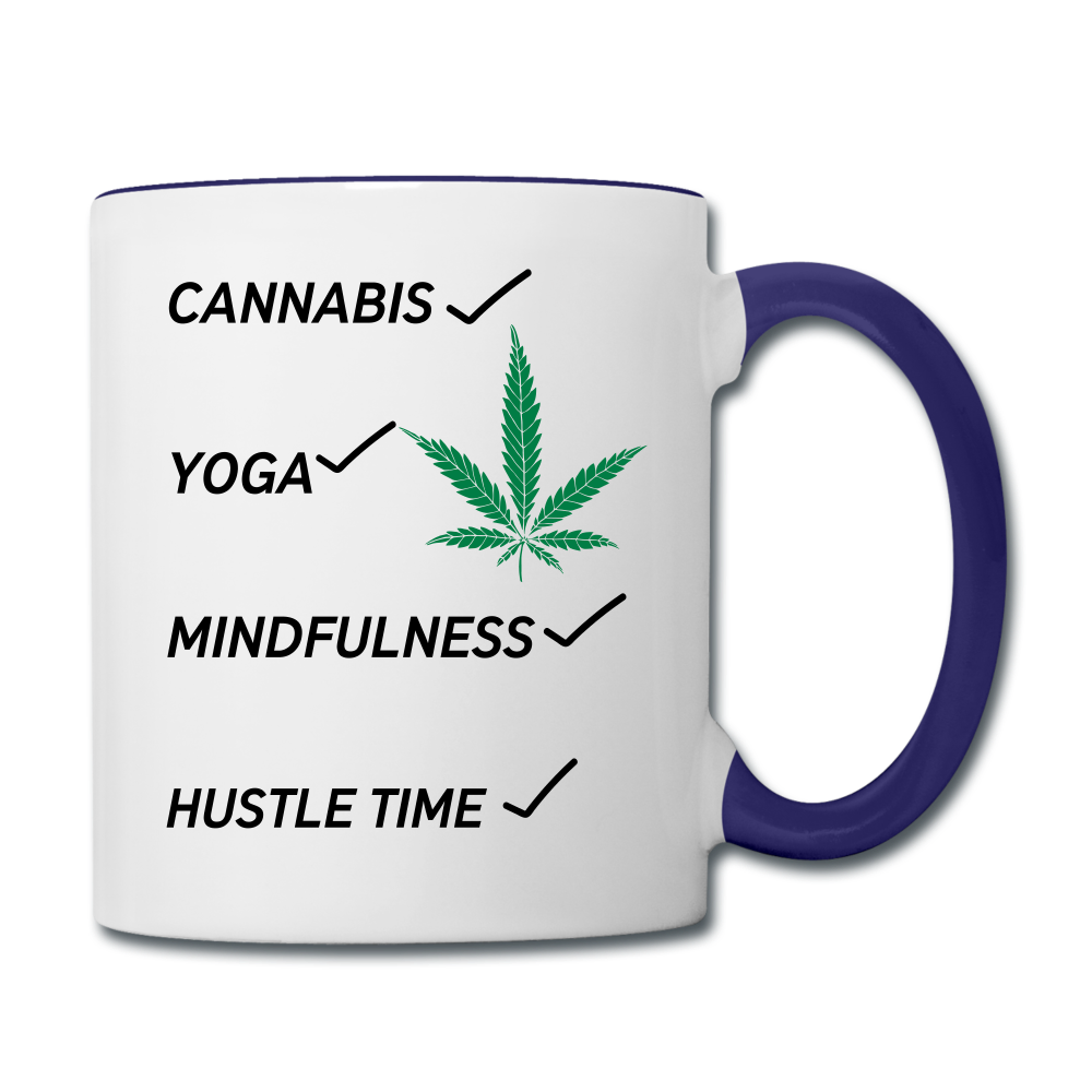 Hustle Time Mug - white/cobalt blue
