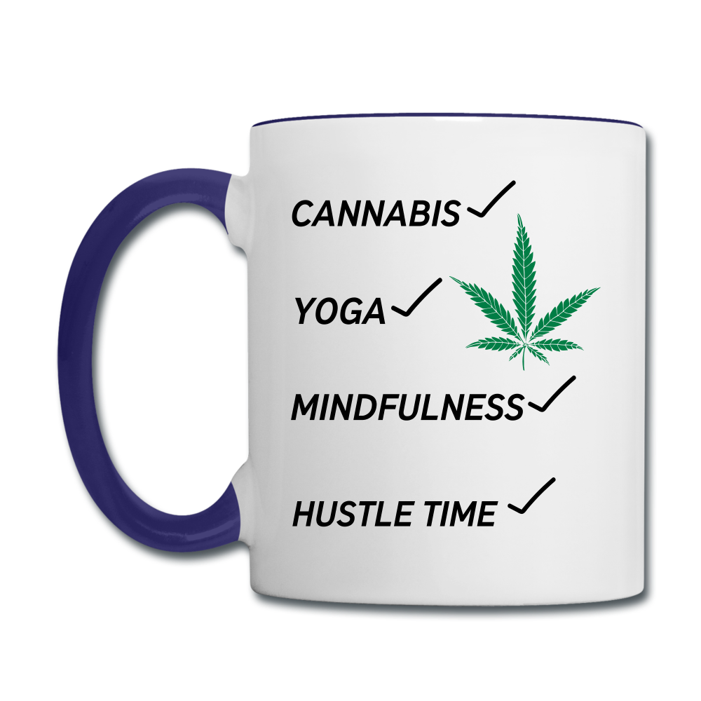 Hustle Time Mug - white/cobalt blue