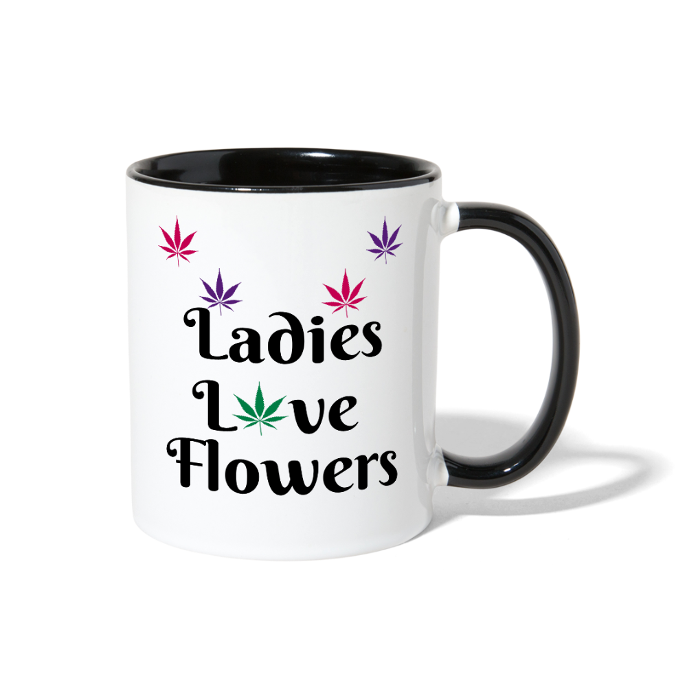 Ladies Love Flowers Contrast Mug - white/black