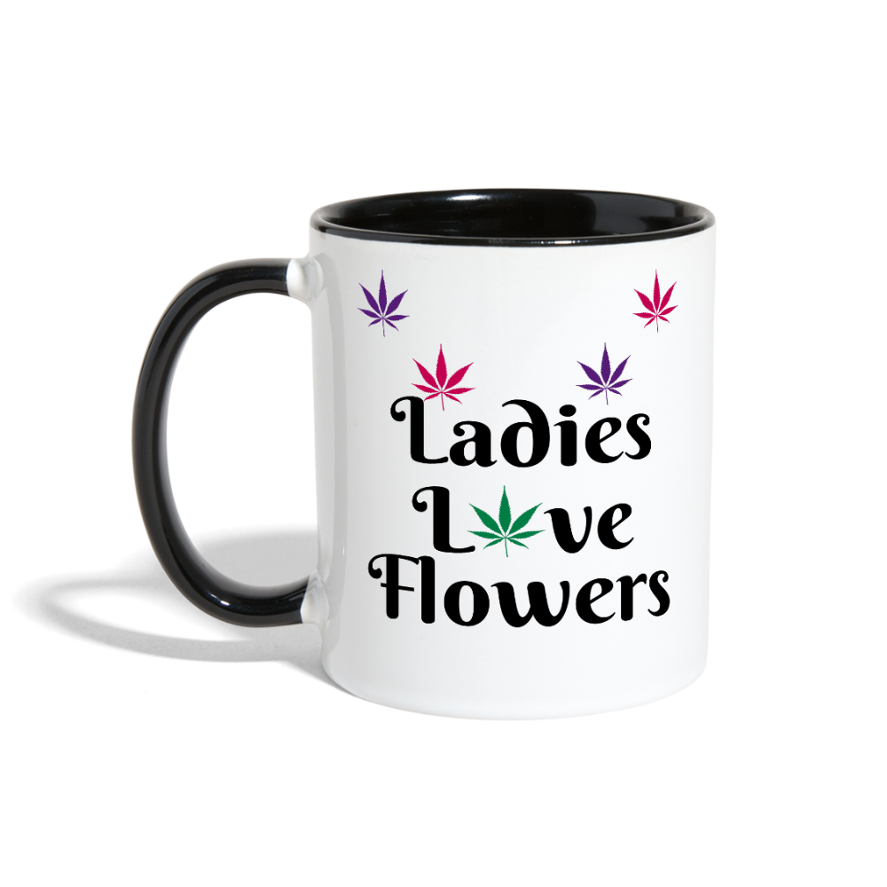 Ladies Love Flowers Contrast Mug - white/black
