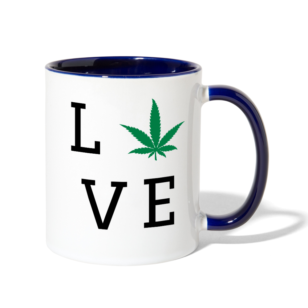 Love You Contrast Coffee Mug - white/cobalt blue
