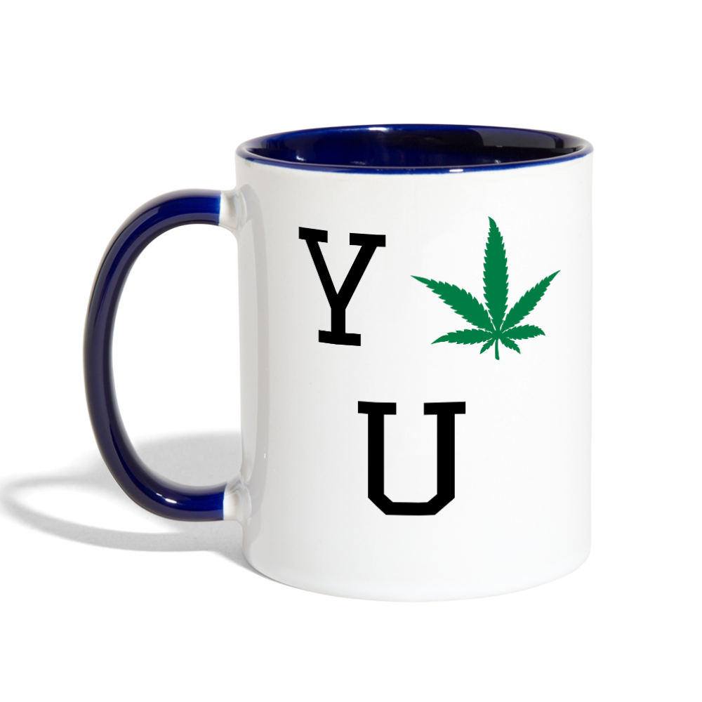 Love You Contrast Coffee Mug - white/cobalt blue