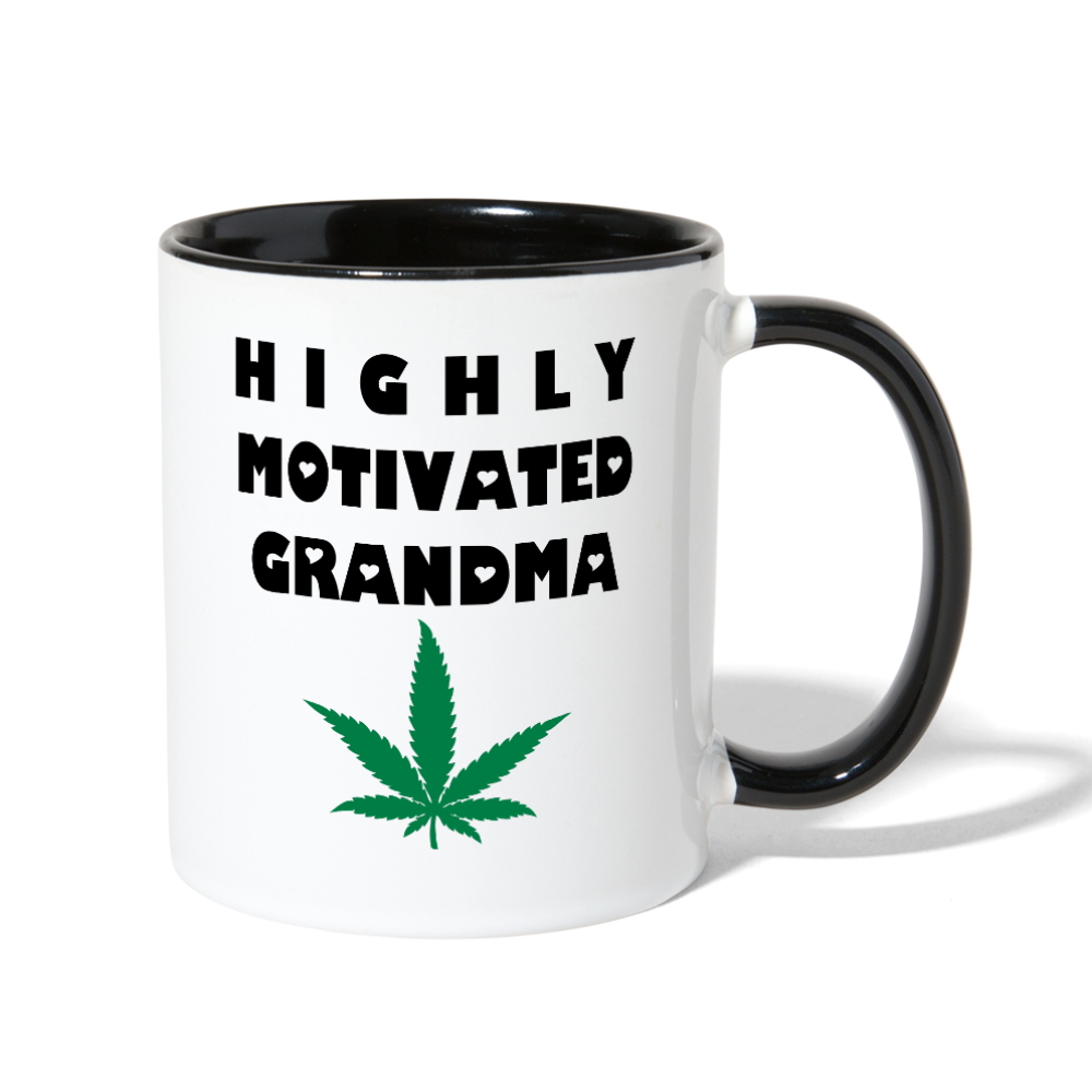 Highly Motivated Grandma Contrast Coffee Mug - white/black