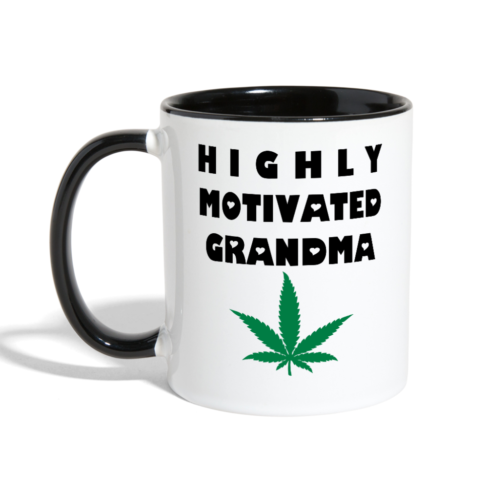 Highly Motivated Grandma Contrast Coffee Mug - white/black