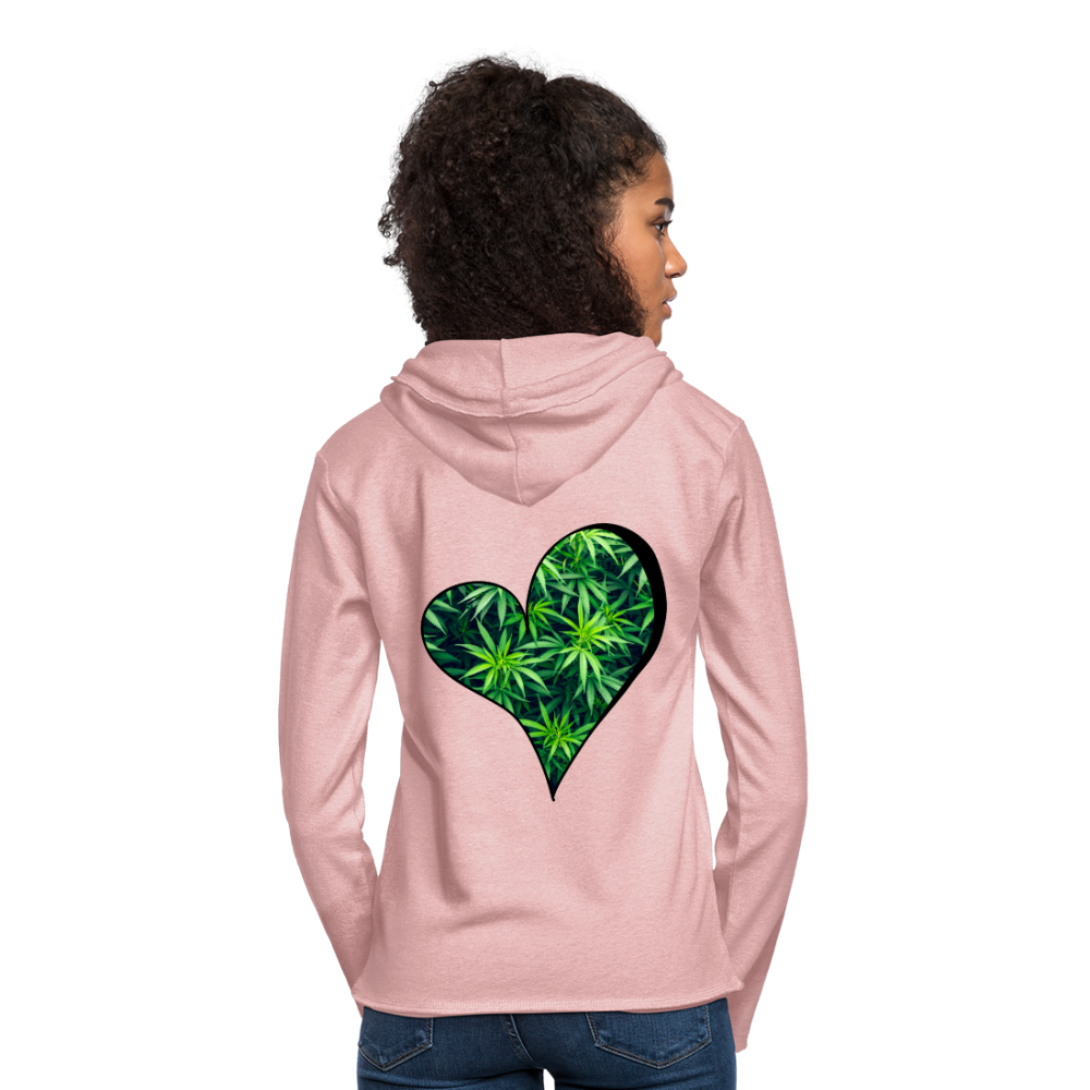 Unisex Lightweight Terry Hoodie - cream heather pink