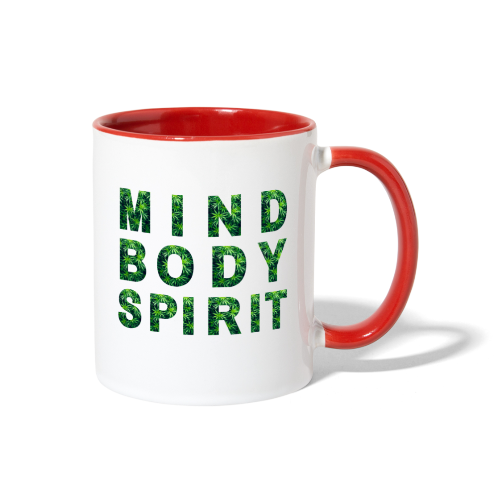 Mind Body Spirit Contrast Coffee Mug - white/red