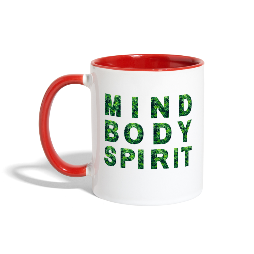 Mind Body Spirit Contrast Coffee Mug - white/red