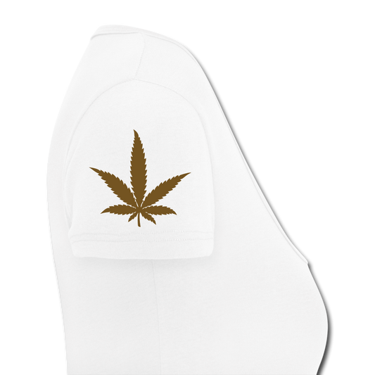 La Mia Cannabis D'oro Ladies Scoop Neck T-Shirt - white