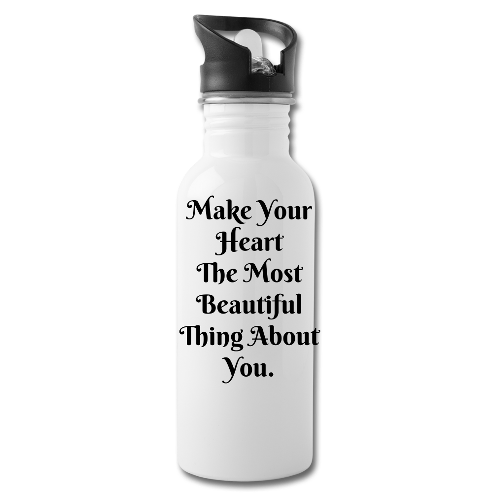 Beautiful Heart Water Bottle - white