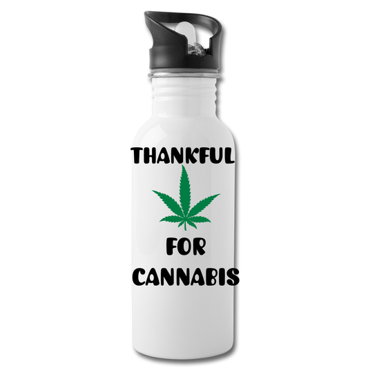 Blessed & Thankful Water Bottle - white
