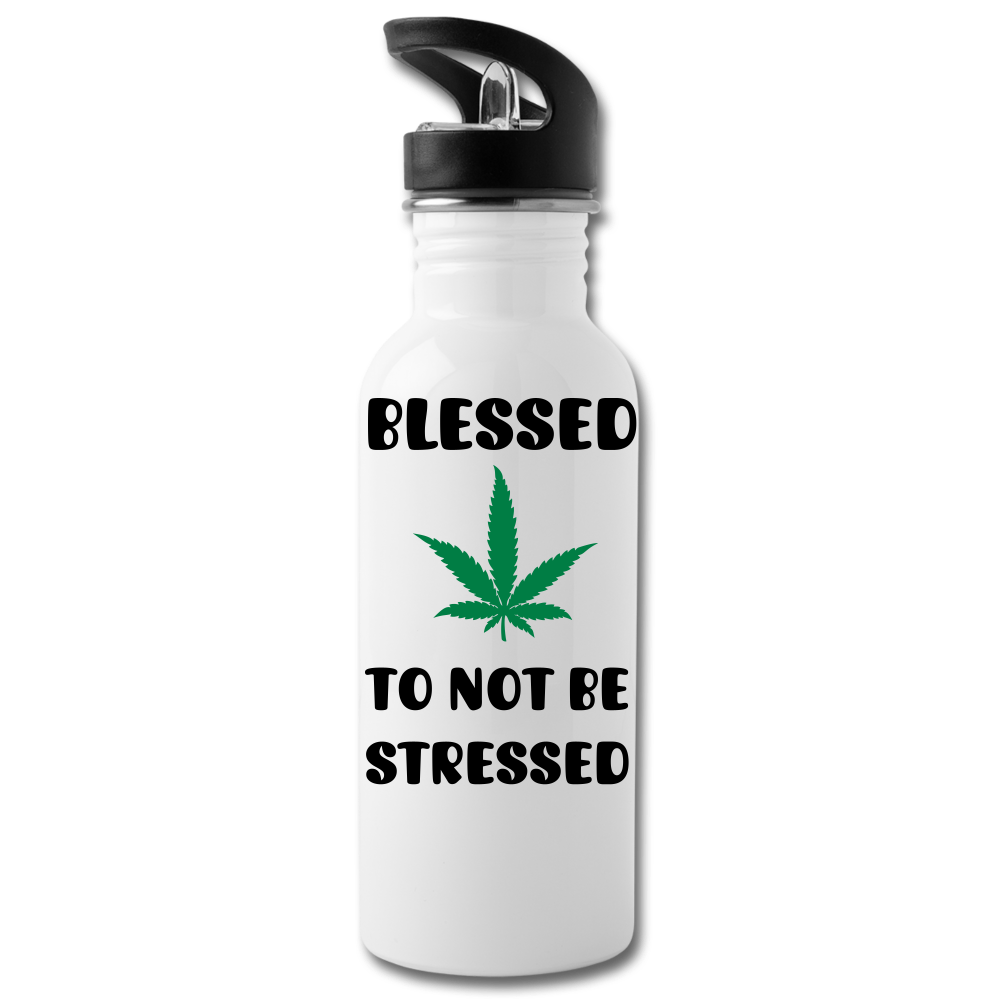 Blessed & Thankful Water Bottle - white