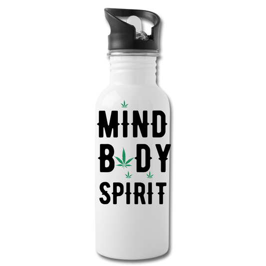 Mind Body Spirit Water Bottle - white