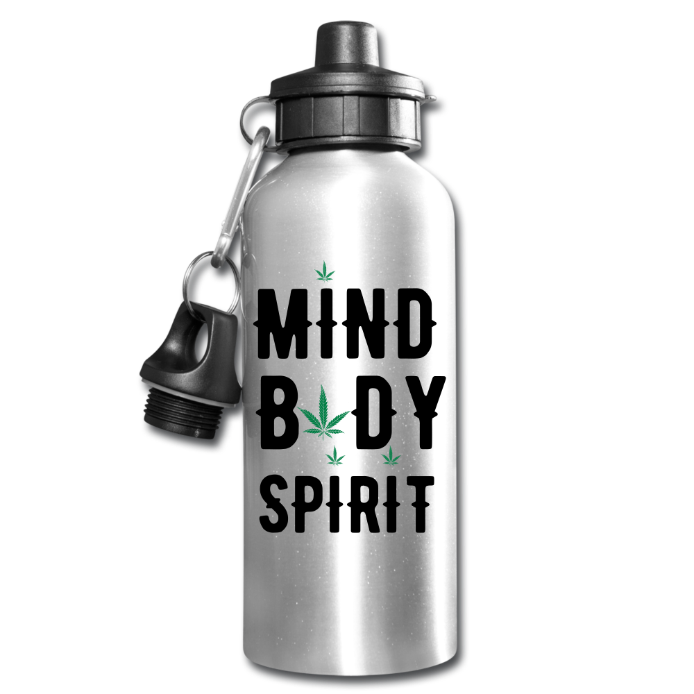 Mind Body Spirit Water Bottle - silver