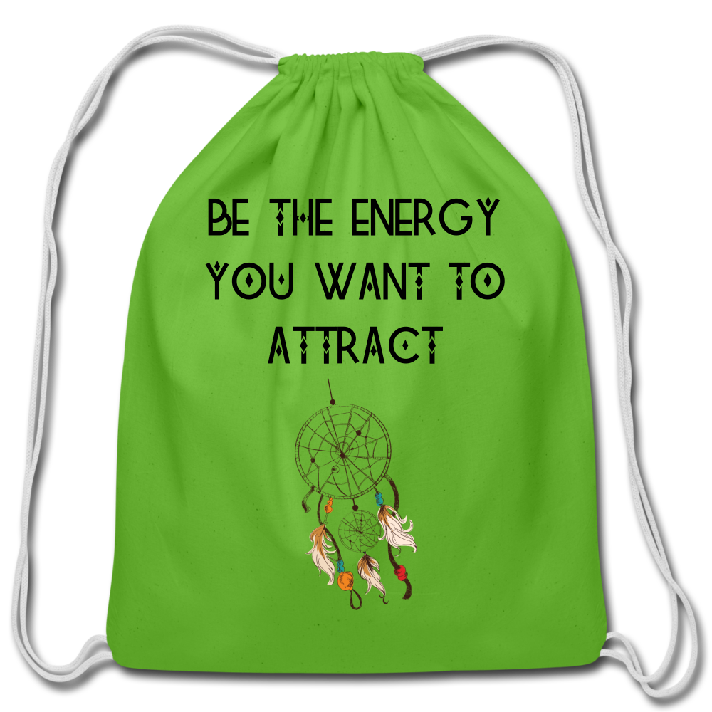 Be The Energy Cotton Drawstring Bag - clover
