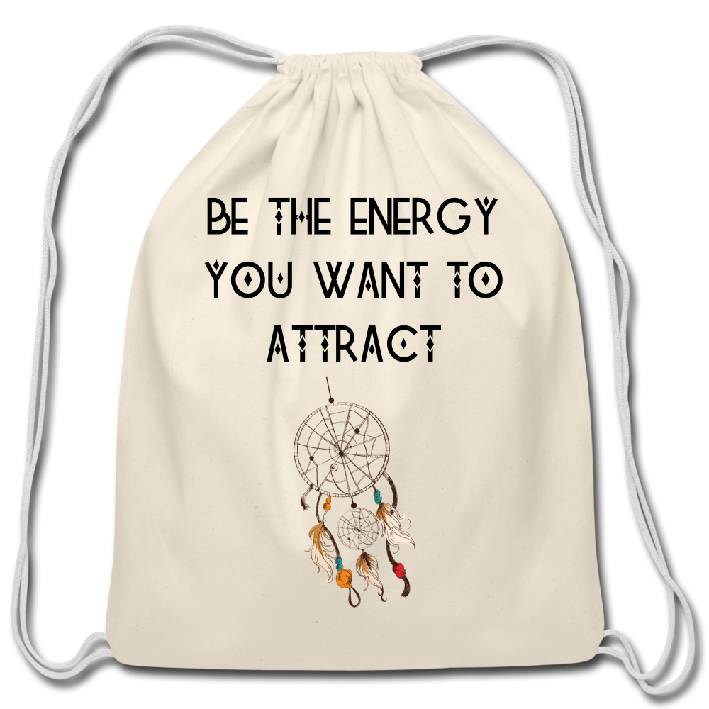 Be The Energy Cotton Drawstring Bag - natural