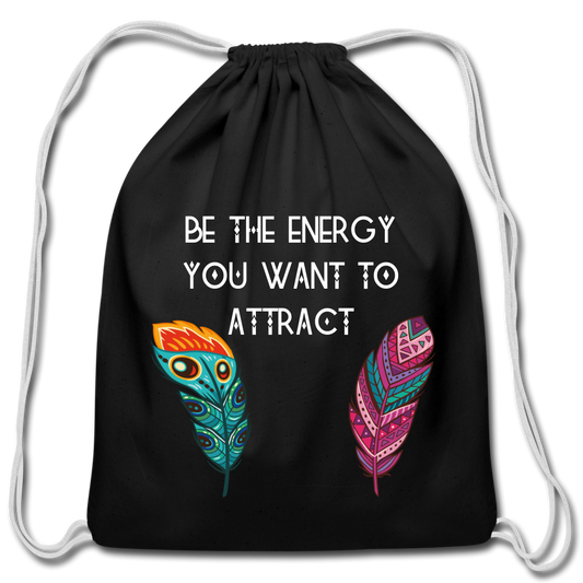 Be The Energy Cotton Drawstring Bag - black