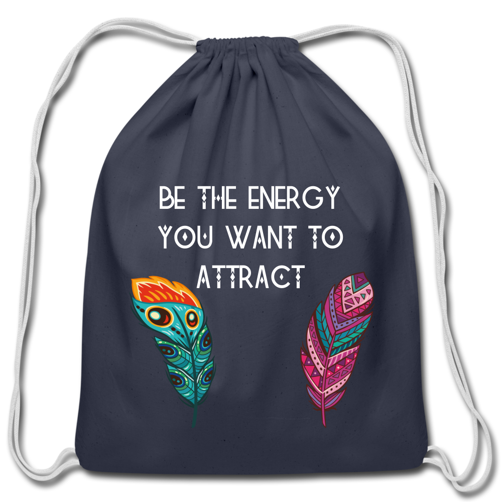 Be The Energy Cotton Drawstring Bag - navy
