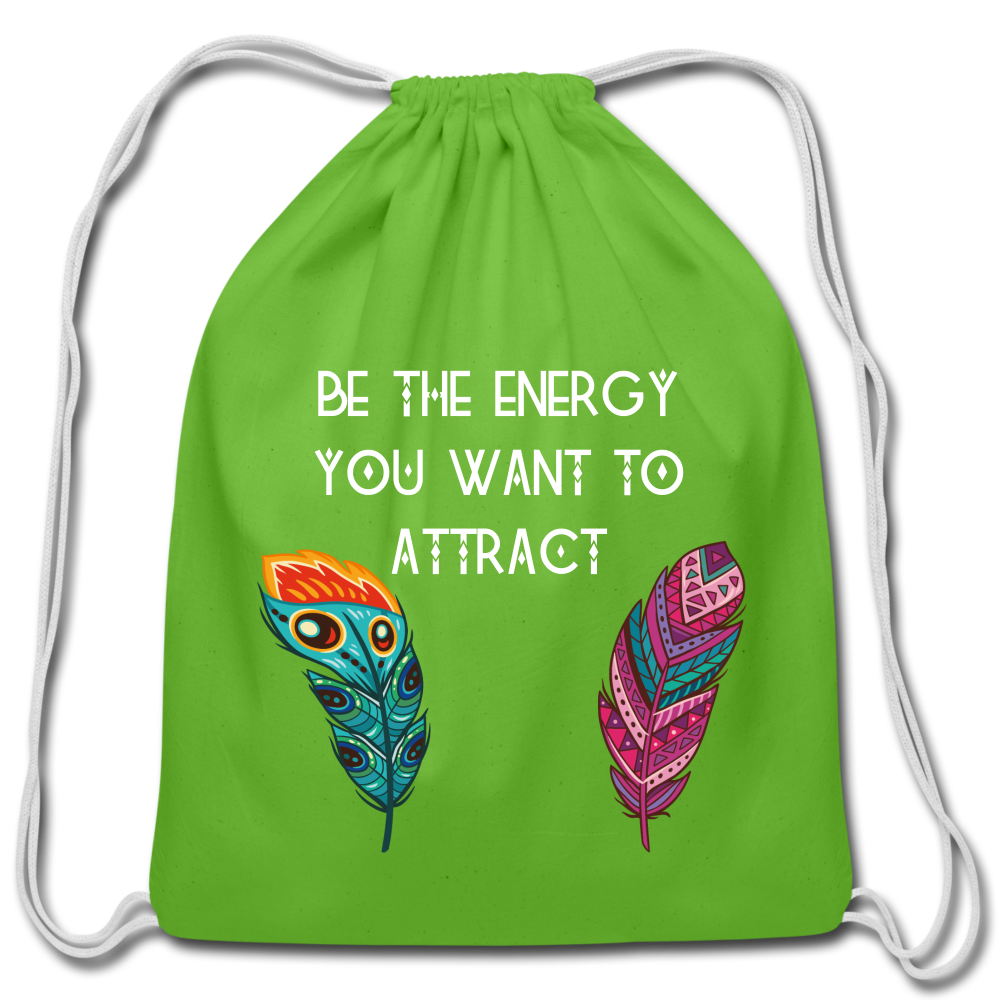 Be The Energy Cotton Drawstring Bag - clover