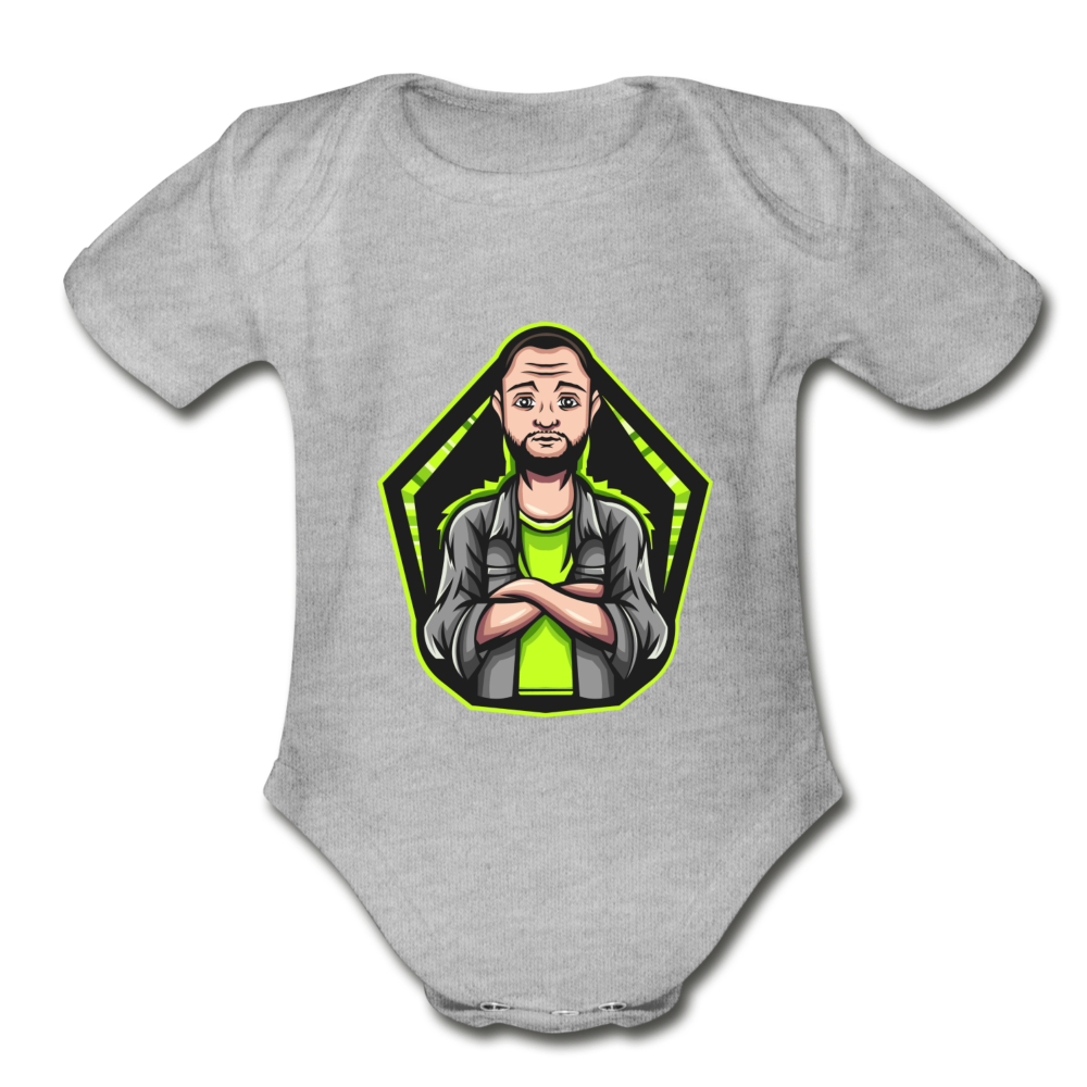 Organic Short Sleeve Baby Bodysuit - heather gray