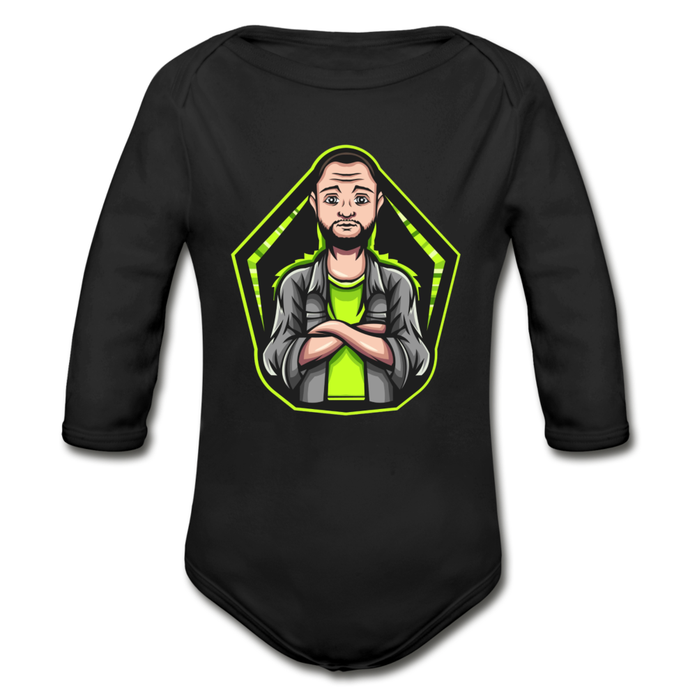 The Gamer Organic Long Sleeve Baby Bodysuit - black