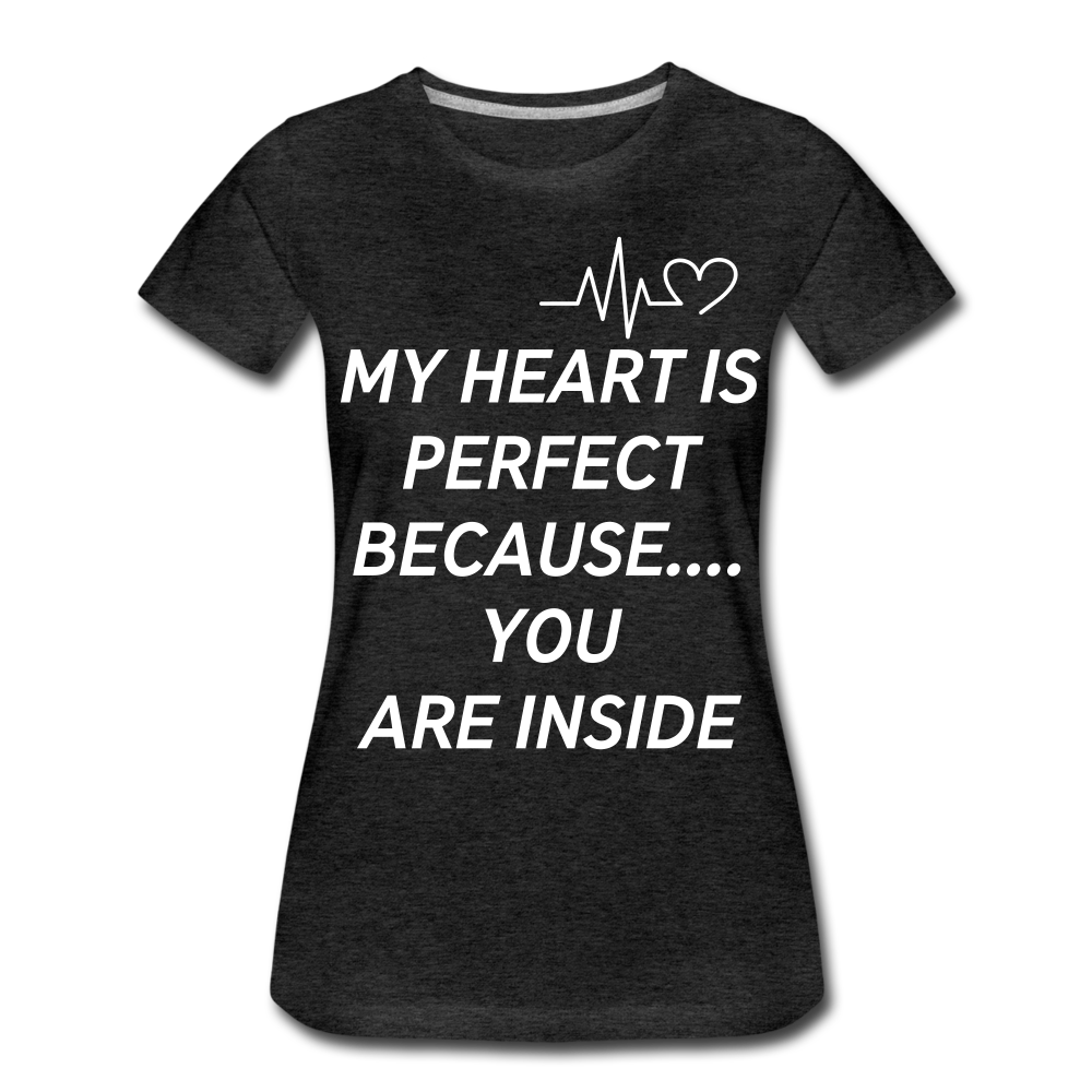 My Hear Ladies Premium T-Shirt - charcoal gray