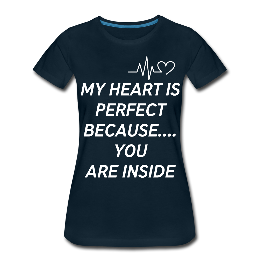 My Hear Ladies Premium T-Shirt - deep navy