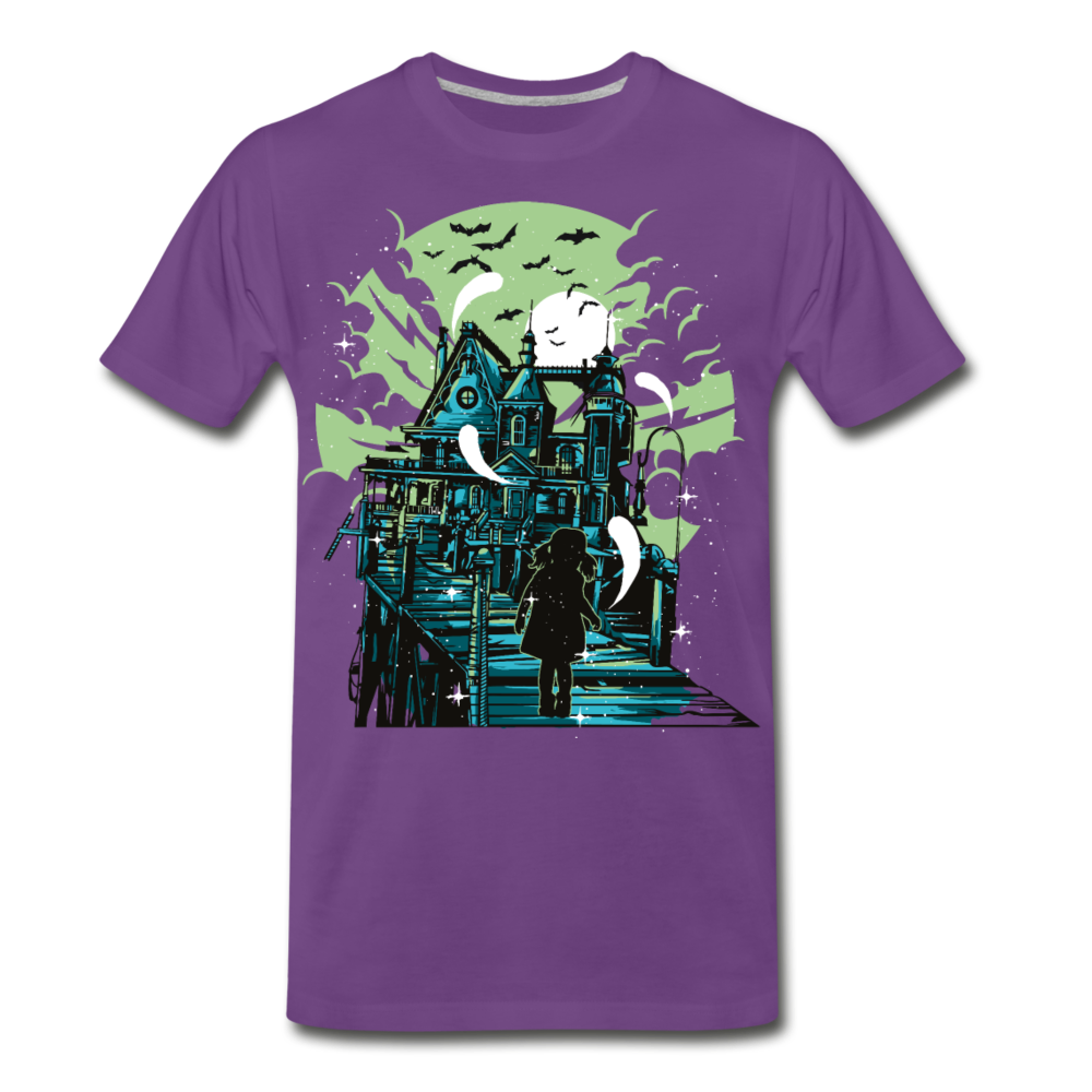 Haunted House Men's Premium T-Shirt - purple