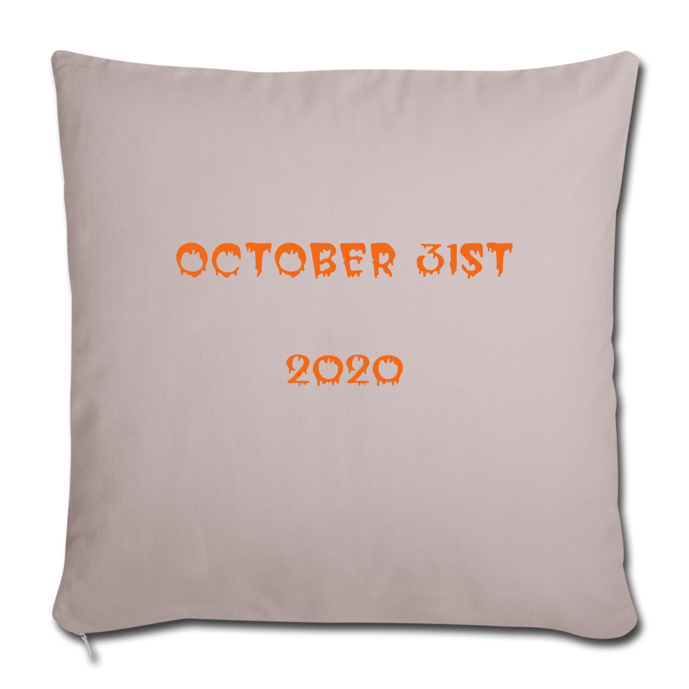 Guess I'm Bat Crazy Throw Pillow Cover 18” x 18” - light taupe