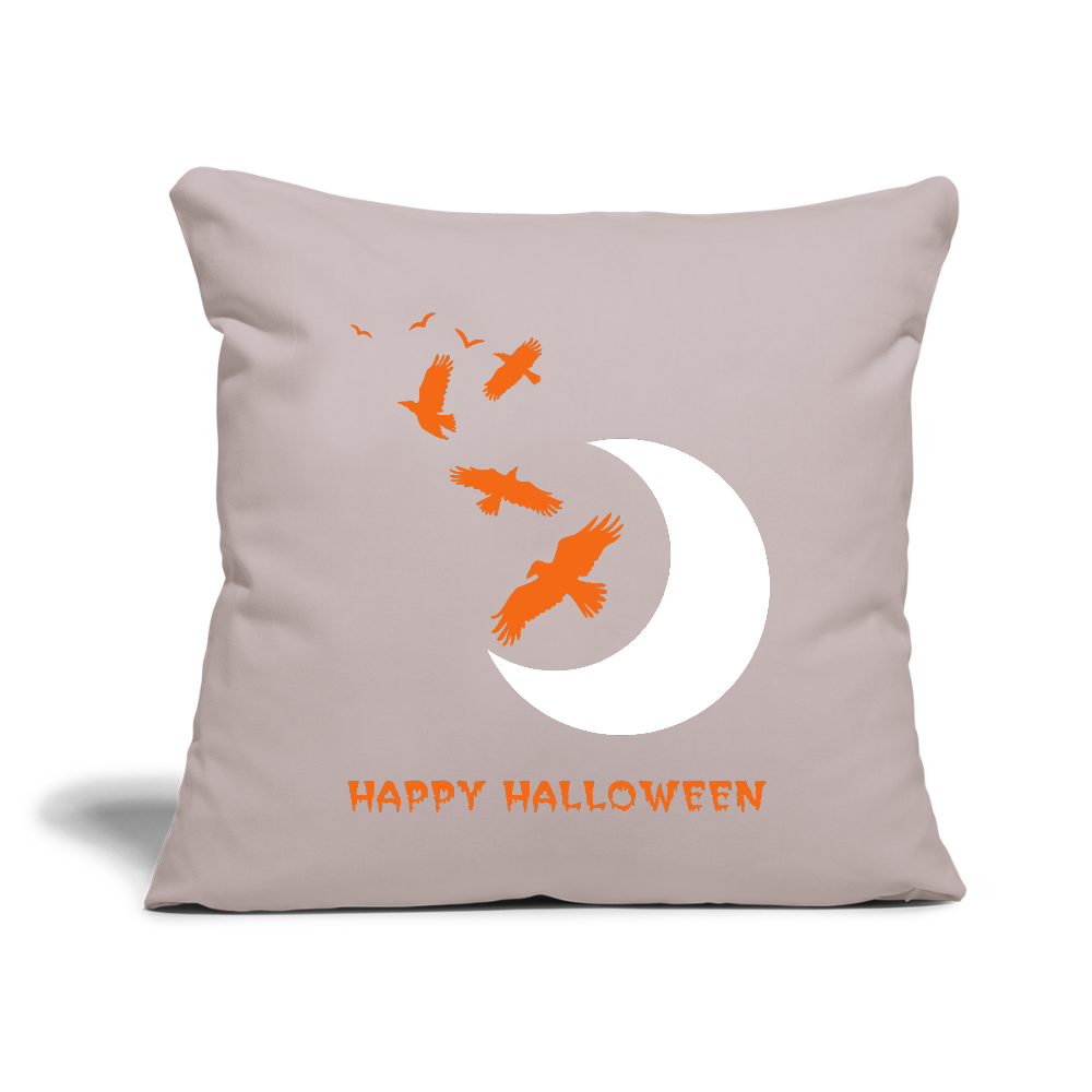 Happy Halloween Throw Pillow Cover 18” x 18” - light taupe