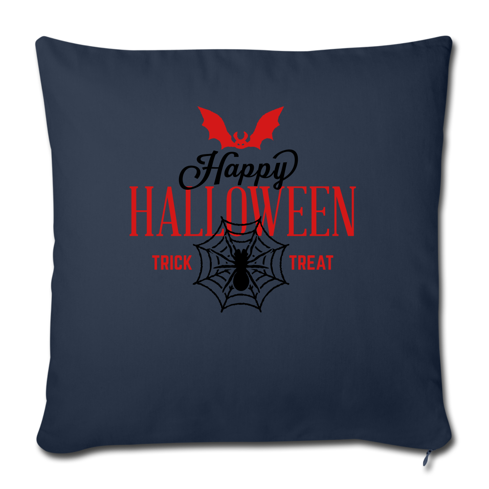 Happy Halloween Throw Pillow Cover 18” x 18” - navy