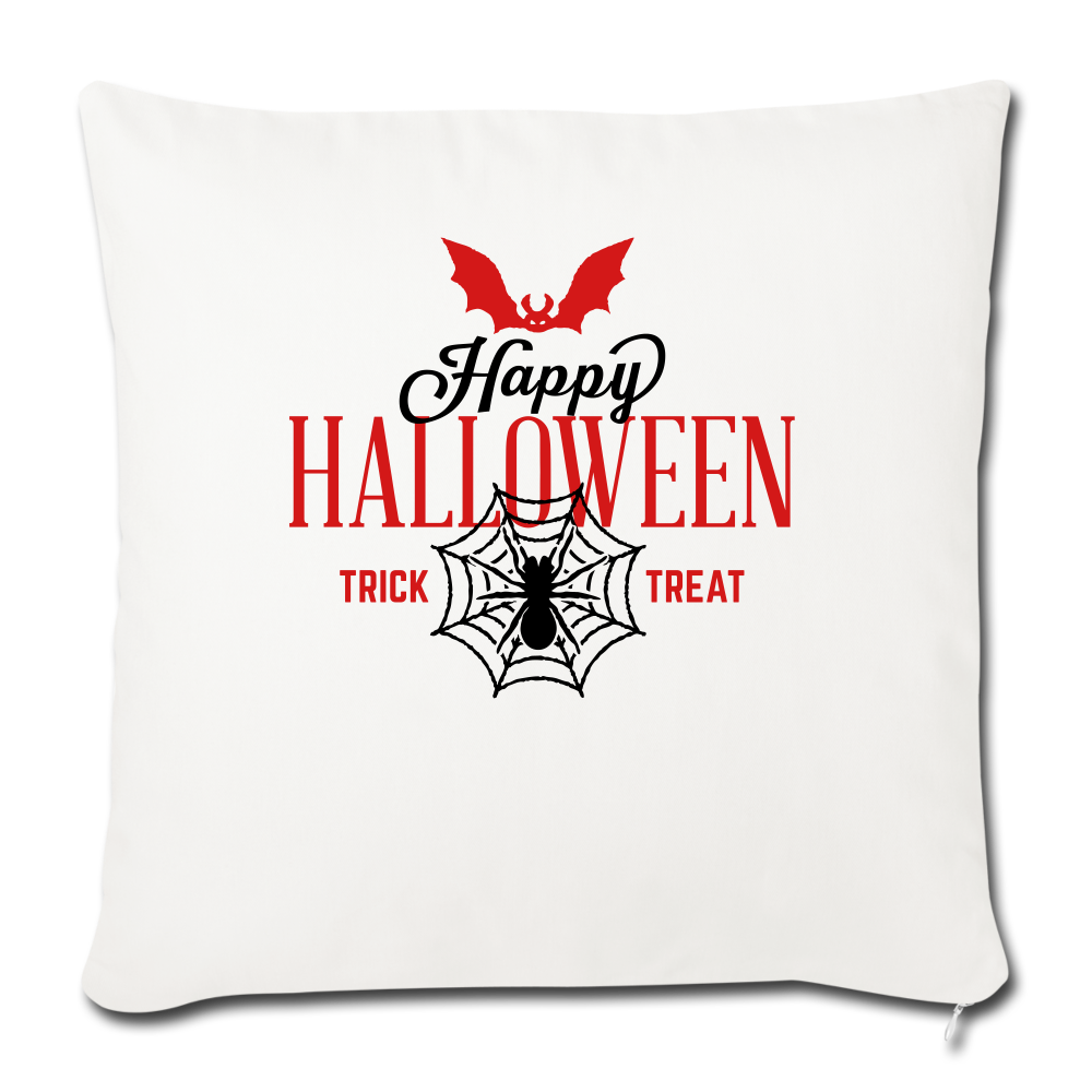 Happy Halloween Throw Pillow Cover 18” x 18” - natural white