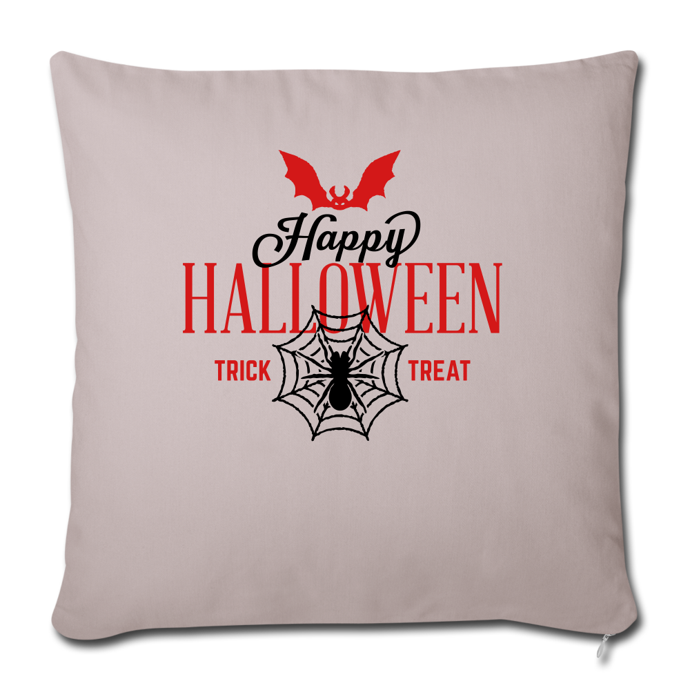 Happy Halloween Throw Pillow Cover 18” x 18” - light taupe