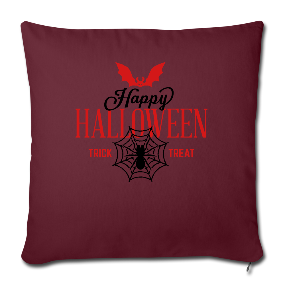 Happy Halloween Throw Pillow Cover 18” x 18” - burgundy