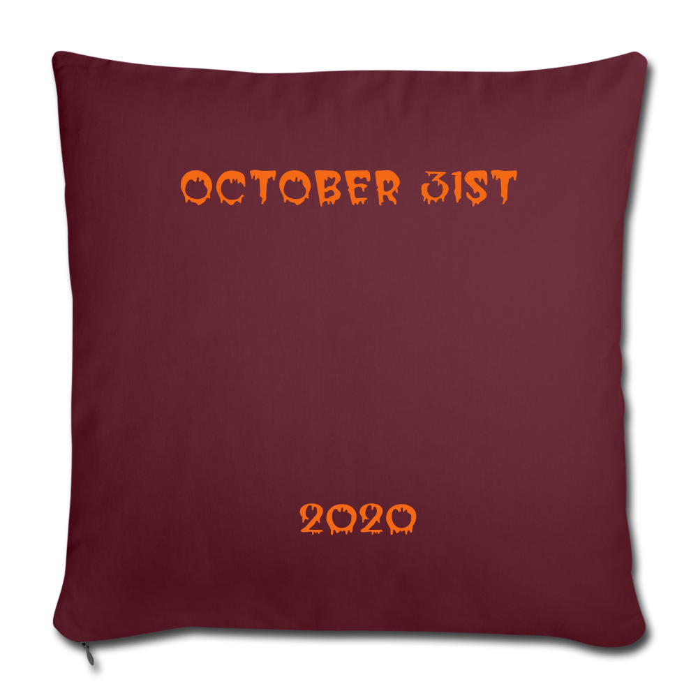 Happy Halloween Throw Pillow Cover 18” x 18” - burgundy