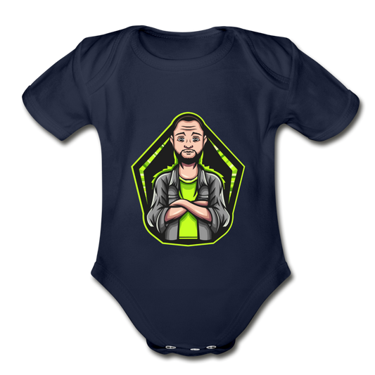 The Gamer Organic Short Sleeve Baby Bodysuit - dark navy